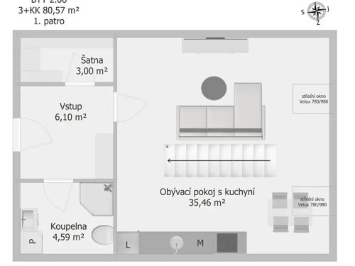 Prodej bytu 3+kk 81 m²