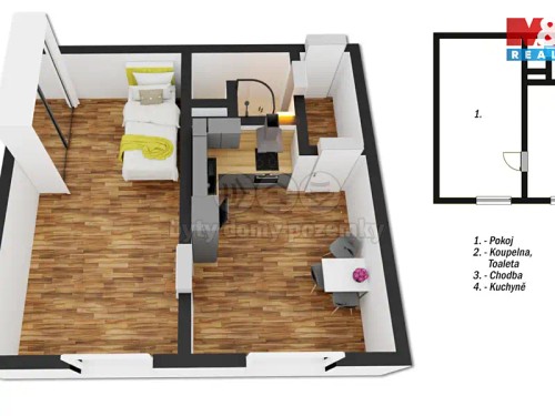 Prodaný byt 1+1 33 m²