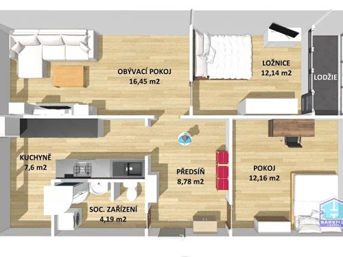 Prodaný byt 3+1 62 m²