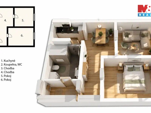 Prodaný byt 2+1 45 m²