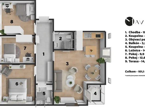 Prodej bytu 4+kk 89 m²