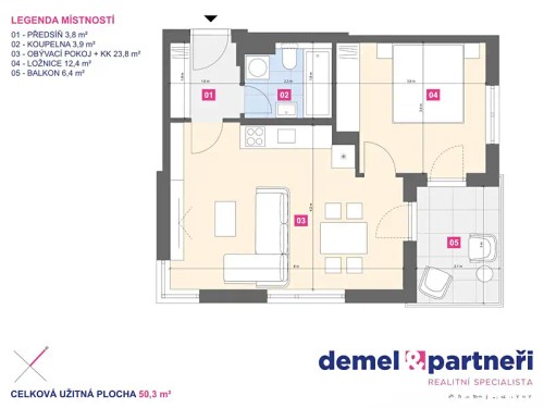 Prodej bytu 2+kk 43 m²