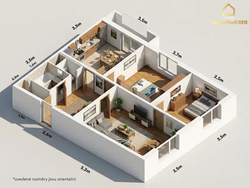 Prodej bytu 3+1 70 m²