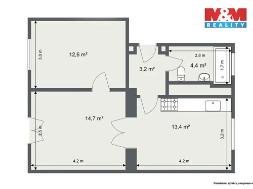 Prodaný  byt 2+1 47 m²