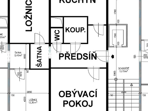 Prodej bytu 2+1 56 m²