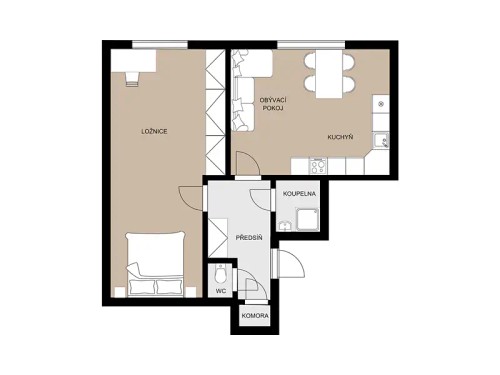 Prodaný byt 2+kk 51 m²