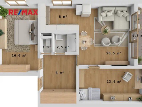 Prodaný byt 3+kk 68 m²