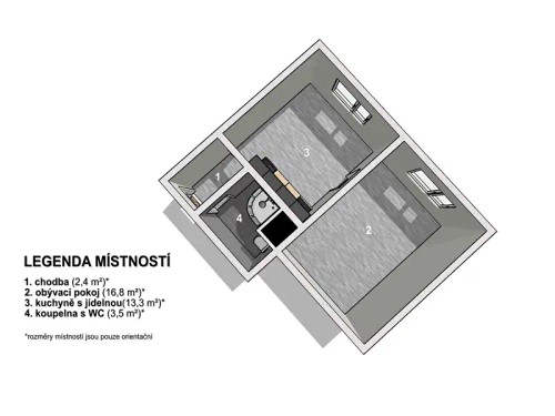 Prodaný  byt 2+kk 37 m²