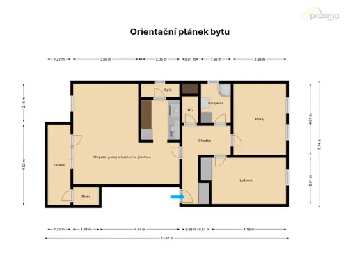 Prodaný byt 3+kk 77 m²