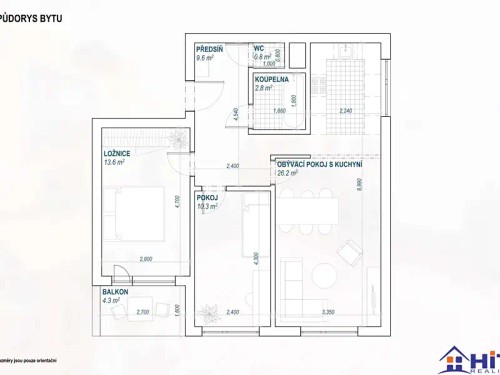 Prodej bytu 3+kk 67 m²