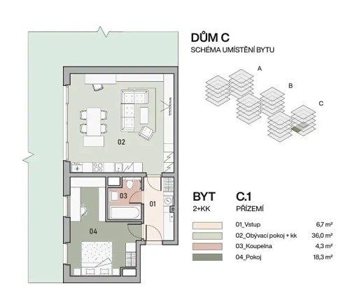Prodej bytu 2+kk 65 m²