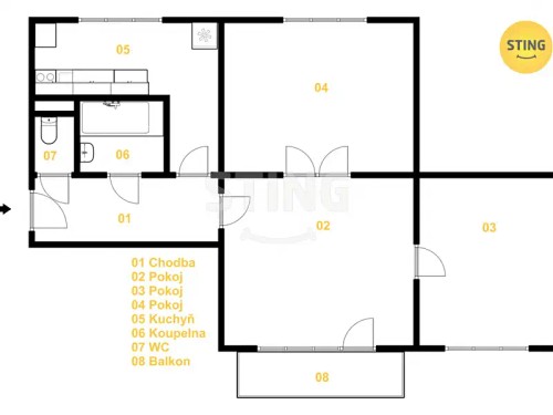 Prodej bytu 3+1 66 m²