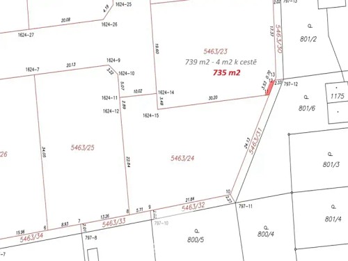 Prodej stavebního pozemku 735 m²