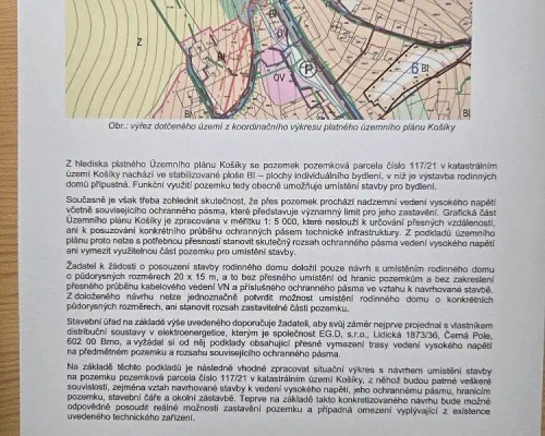 Prodej stavebního pozemku 1282 m²