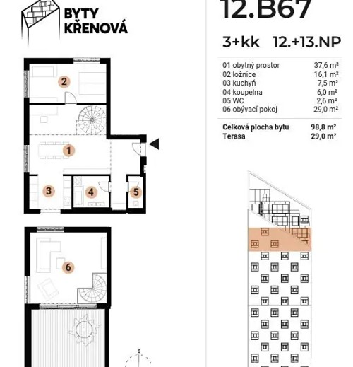 Prodej bytu 3+kk 99 m²