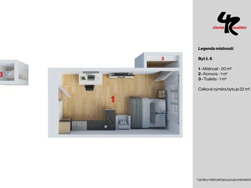 Prodaný byt 1+kk 22 m²