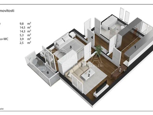 Prodej bytu 2+1 55 m²