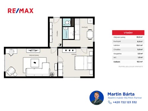 Prodej bytu 2+1 52 m²