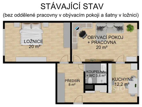 Prodaný  byt 2+1 66 m²