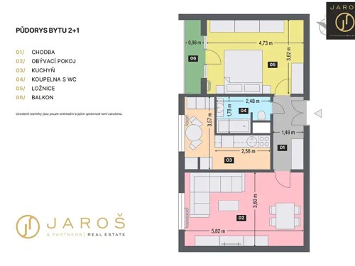 Prodaný byt 2+1 58 m²