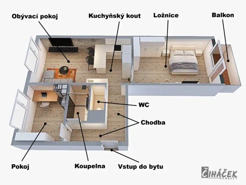 Prodaný byt 3+kk 59 m²