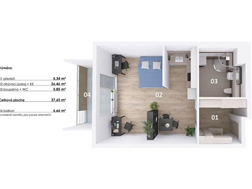 Prodej bytu 1+kk 38 m²