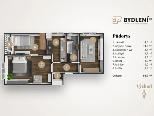 Prodej bytu 3+1 69 m²