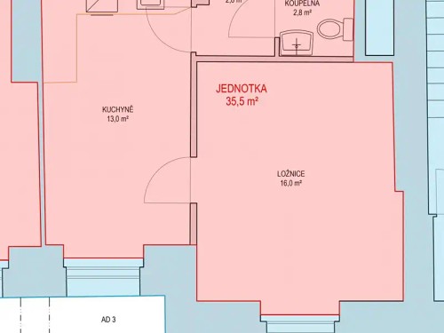 Prodaný byt 1+1 34 m²