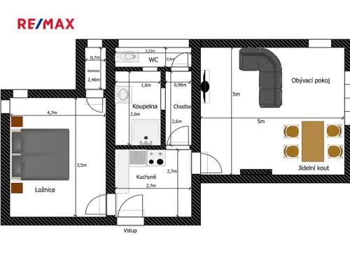 Prodaný  byt 2+1 67 m²