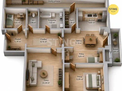 Prodej bytu 4+kk 105 m²