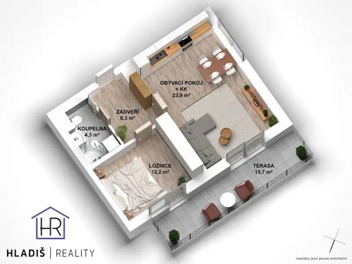 Prodej bytu 2+kk 46 m²