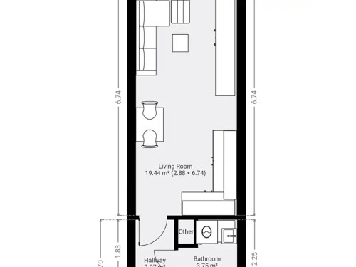 Prodaný byt 1+kk 28 m²