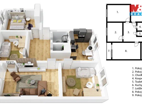 Prodaný  byt 4+1 84 m²