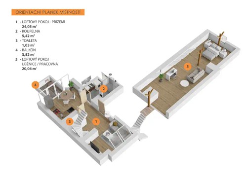 Prodej bytu 2+kk 54 m²