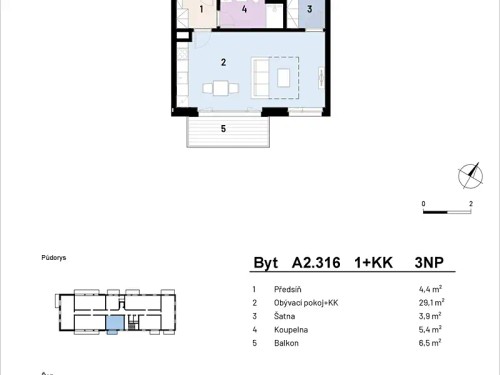 Prodej bytu 1+kk 44 m²