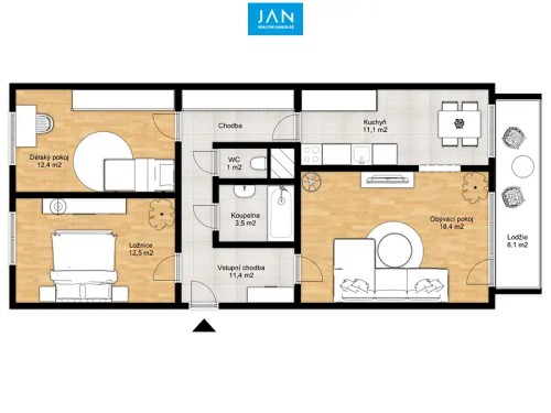 Prodej bytu 3+1 70 m²