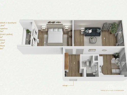 Prodej bytu 2+1 61 m²