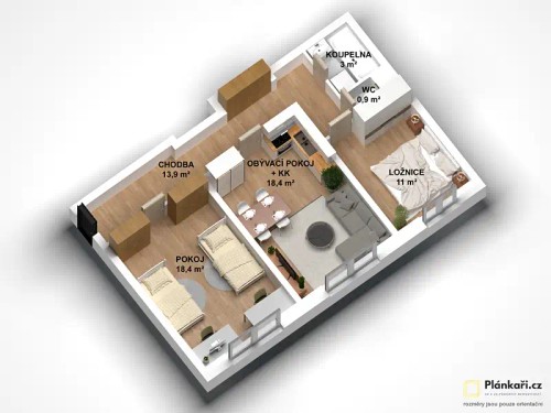 Prodaný byt 3+kk 72 m²