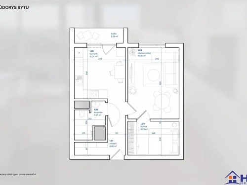 Prodaný byt 1+1 46 m²