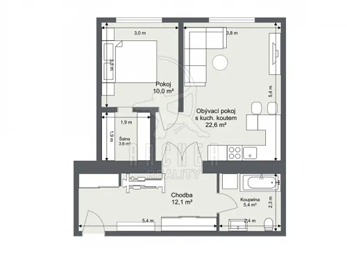 Prodej bytu 2+kk 64 m²