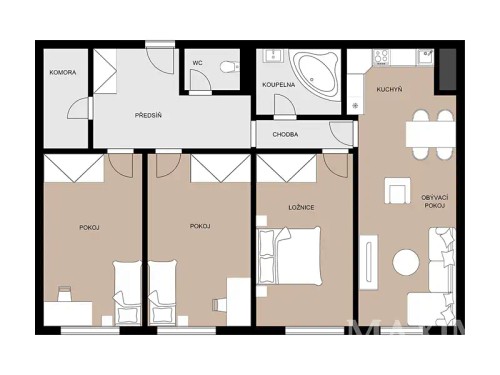 Prodej bytu 4+kk 82 m²