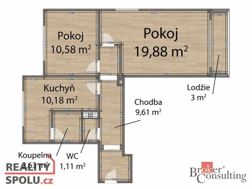 Prodaný byt 2+1 54 m²