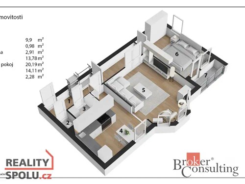 Prodaný byt 2+1 64 m²