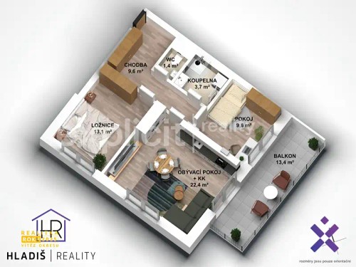 Prodej bytu 3+kk 60 m²