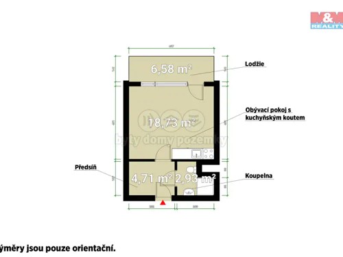 Prodaný byt 1+kk 26 m²