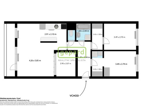 Prodej bytu 3+1 71 m²