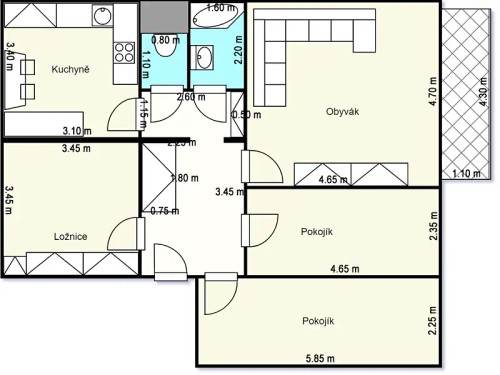 Prodaný  byt 4+1 84 m²