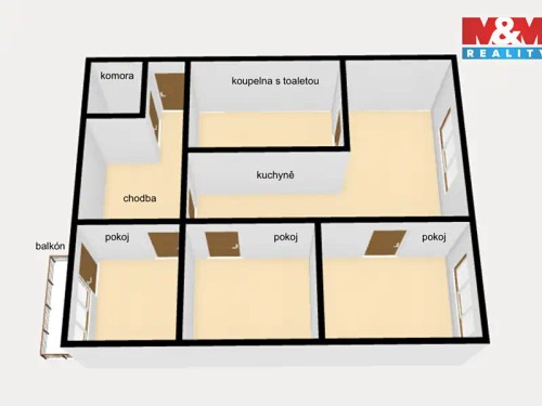 Prodej bytu 3+1 66 m²