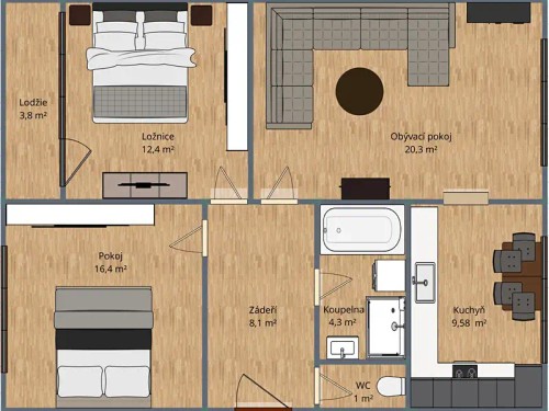 Prodej bytu 3+1 72 m²