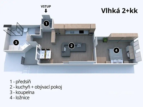 Prodej bytu 2+kk 60 m²
